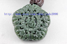 Free Shipping - good luck Hand-carved Natural Green jadeite jade carved Health c - £20.96 GBP