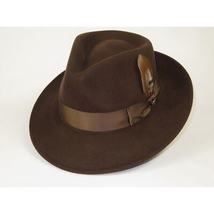 Bruno Capelo Hat Australian Wool Fedora Teardrop Crushable Bel Air BL594 Brown image 4