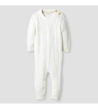 NWT Cherokee Unisex Baby Size 6-9 Months Cream Romper Jumpsuit Bodysuit Onesie - £8.52 GBP