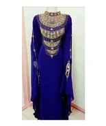 Moroccan Georgette Kaftan Abaya African Elegant Handmade Dubai Dress Lon... - $1,404.00 MXN
