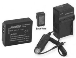 Battery + Charger for Panasonic DMCTZ4 DMCTZ4S DMCTZ4K DMC-TZ4  DMCTZ3 D... - £16.27 GBP