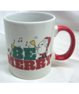 Peanuts Gang CHRISTMAS &quot;BE MERRY&quot; SNOOPY SANTA 4&quot; DRINKING COFFEE MUG NEW - $27.16 CAD