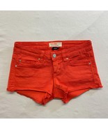 GRG DNM Women&#39;s Cut Off Shorts Size 0 Orange Stretch Cotton Blend Low Rise - $7.92