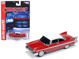 1958 Plymouth Fury Red with White Top &quot;Christine&quot; (1983) Movie 1/64 Diecast Mode - £15.82 GBP