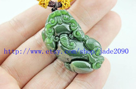 Free Shipping - good luck Natural Green jade jadeite carved prayer luck Pi Yao A - £20.56 GBP