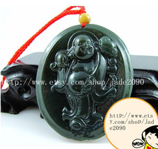 Free Shipping - Tibet Buddhist Real 100% Natural Green Burma jadeite jade Laughi - £15.68 GBP