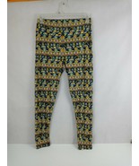 New LuLaRoe Tall &amp; Curvy Leggings With Blue, Pink, &amp; Yellow Abstact Design - $21.50 CAD