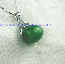 Free Shipping - Hand carved Natural Green jade Ball charm Pendant / chok... - £15.72 GBP