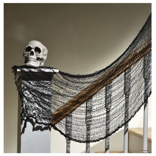 Cloth Creepy Halloween Black Gauze 60" x 30 inches - $4.35