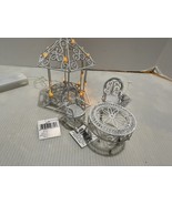 Miniature Dollhouse Metal Furniture Patio Table, Chairs Rustic Wicker, G... - $422.52 MXN