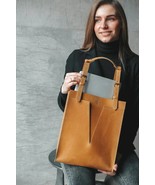 Handmade Leather Laptop Bag, Vintage Shoulder Tote for Women, Gifts for Her - £77.84 GBP