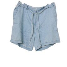 Kim Rogers Shorts Womens 10 Light Blue 100% Cotton Side Pockets Tie Front - £8.33 GBP
