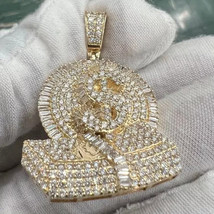 3.60Ct Round Cut Lab-Created Diamond Money Sign Pendant 14K Yellow Gold Plated - $242.17