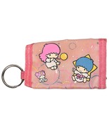 Vintage 1987 Little Twin Stars Sanrio Pink Bifold Folding Wallet With Ke... - £12.69 GBP