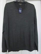 Club Room Merino Wool Pullover Sweater L/S V Neck Gray Men&#39;s Xxl $75 Nwt - £29.26 GBP