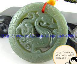 Free Shipping - Genuine Myanmar jadeite Hand-carved Natural Green jade jadeite C - £15.71 GBP