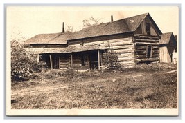 RPPC Rustic Log Cabin at Lakeview Michigan MI UNP Postcard Y15 - $15.79