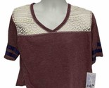 Women&#39;s Crochet Lace Crop Top Jolt Brand Sz XL Rayon/Polyester Cherry Cola - $13.20