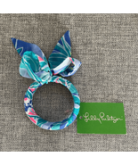 NWT Lilly Pulitzer Fabric Wrapped Bangle Bracelet Bennet Blue Celestial ... - $28.96 CAD