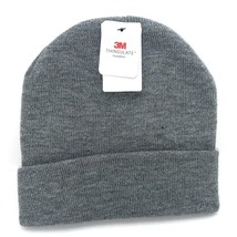 3M Thinsulate Knit Gray Beanie Hat Insulated Double Layer Warm Unisex One Size - £5.42 GBP