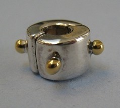 2-tone Silver &amp; Gold Dots Cover Lock/Clip Lock European Bead by Biagi of... - $8.00
