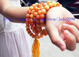 Free Shipping - AAA Grade Tibetan Buddhist Red Apple jade 108 meditation yoga Pr - $29.99