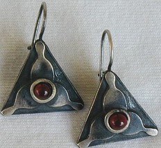 Red triangle earrings - $15.00