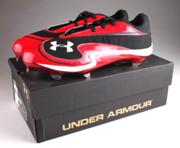 Under Armour Team Natural III Low ST 1229388 Metal Baseball Cleats Red Black 15 - £31.96 GBP