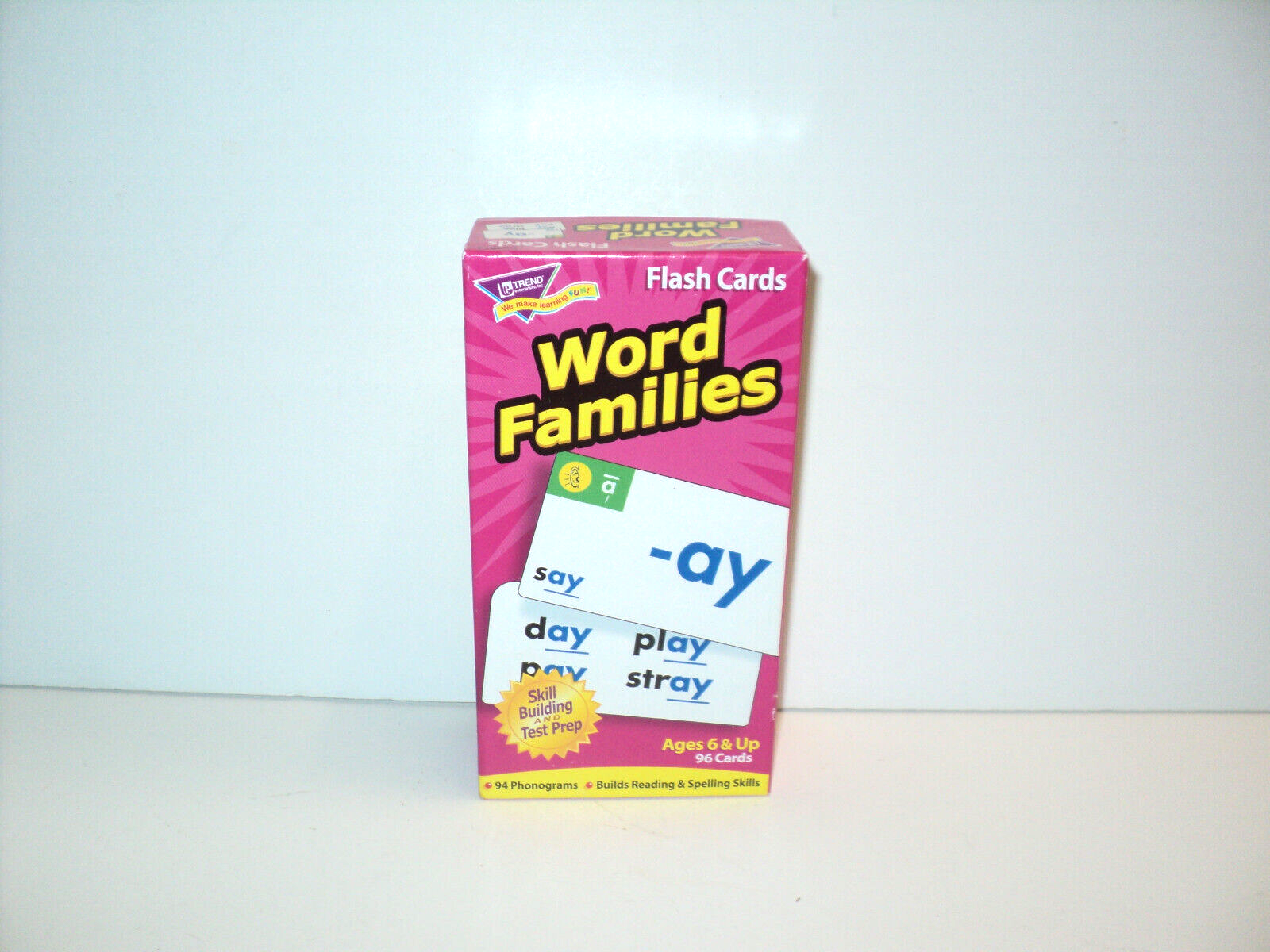 Word Families Flash Cards by Trend Enterprises 94 Phonogram Cards Ages 6 and Up - $12.13