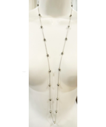 Chan Luu Solid 925 Sterling Silver Skulls Station Necklace 40 inches Long - £95.86 GBP