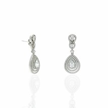 2.10Ct Pear Simulated Diamonds Drop/Dangle Gift Earrings 14K White Gold Plated - £79.12 GBP