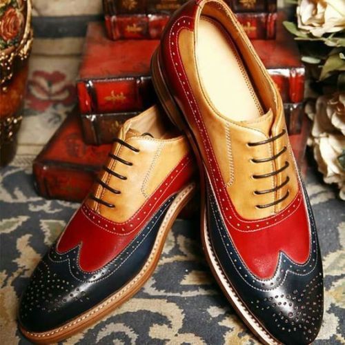 New High Quality Handmade Men's Leather Shoes, Two Tone Custom Made Leather Shoe