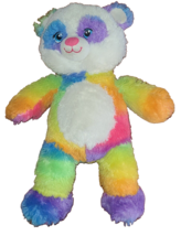 Build a Bear Plush Multicolored Rainbow Panda Teddy Plush Stuffed Animal 16&quot; - £19.29 GBP