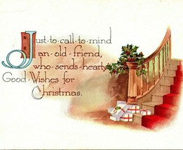 Buono Auguri Natale Presenta Rosa Di Perfezione Non Usato Unp 1900s Vtg Postcard - £7.08 GBP