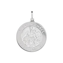 925 Sterling Silver Saint Michael Religious Medal Pendant Italy - £38.14 GBP+