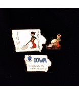 Vintage Iowa Jaycees State Pins Lot of 3 - $19.92