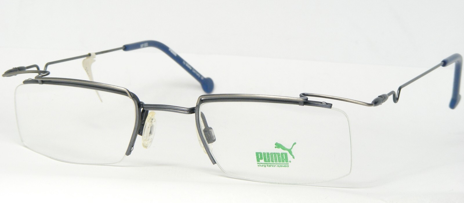 Vintage Rare PUMA MP 980 143 STONE BLUE /SILVER EYEGLASSES GLASSES 48-22... - $74.21