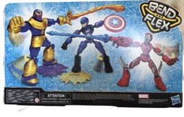 Marvel Avengers Bend &amp; Flex-Thanos Vs Iron Man &amp; Captain America 3 Pk-Age 4+ - £18.44 GBP
