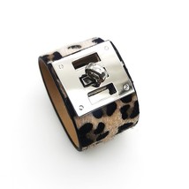 Hion leopard leather bracelet for women simple all match ol v word wide charm cuff wrap thumb200