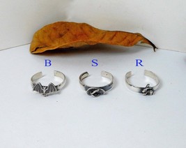  Adjustable Bat, Slipper, Rabbit Toe Ring 925 Sterling Silver, Handmade Toe Ring - £15.81 GBP