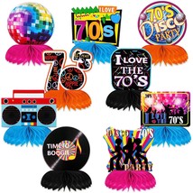 9 Pcs 70S Party Decorations Back To 70S Honeycomb Centerpieces Colorful Disco Pa - £15.71 GBP
