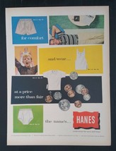 Vintage 1958 Hanes Underwear Full Page Original Ad - $6.64