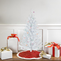 US Seller 3&quot; X 18&quot; Slim White Tinsel Artificial Christmas Tree Multi Lig... - $93.22