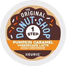 ORIGINAL DONUT SHOP ONE STEP PUMPKIN CARAMEL CHEESECAKE LATTE KCUPS 10CT - $16.39