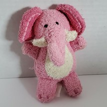 Pottery Barn Kids Stuffed Plush Washcloth Terrycloth Pink Elephant Small Toy 5" - $29.69