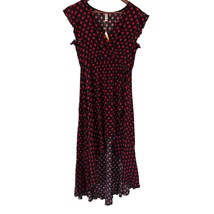 NWT Grecerelle Womens Maxi Dress Dark Romantic Faux Wrap M Hi-Low Ruffle... - $743.81 MXN