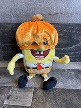 SpongeBob Squarpants Pumpkin Mask 10" Nickelodeon Plush Toy Ty Beanie Halloween - $5.20