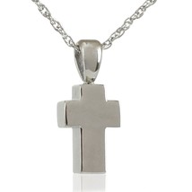 Petite Stainless Steel Cross Pendant/Necklace Funeral Cremation Urn for Ashes - £47.17 GBP