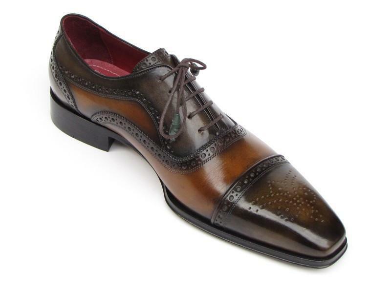 Men's Burnished Brogues Cape Toe Oxford Genuine Leather Shoes US 7-16