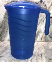 Pitcher With Lid 2 Quart Blue BPA Free 9”H x 8”W Water Juice Drinks-NEW-... - $11.76